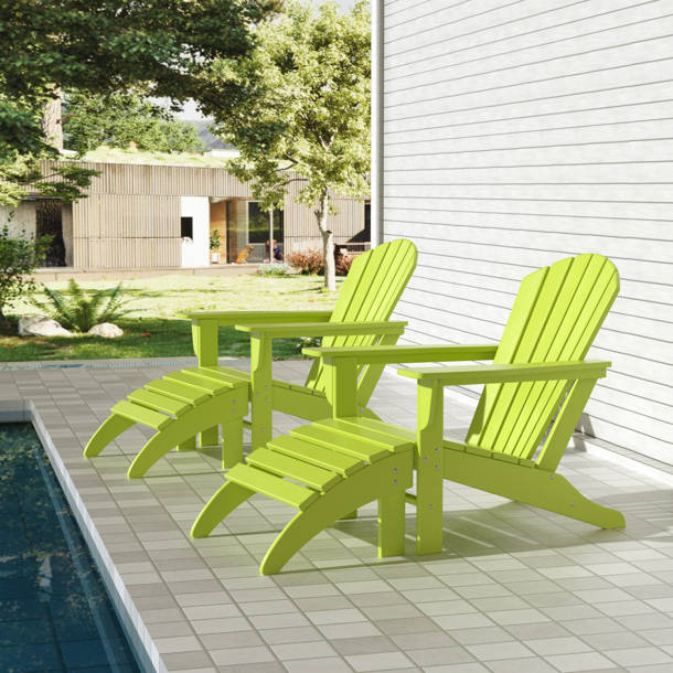 Beachcrest Home Shaunna Resin Adirondack Chair with Ottoman & Reviews